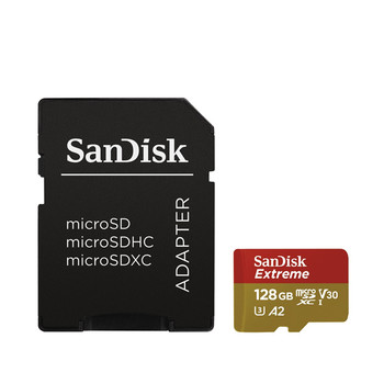 SanDisk Extreme micro SDXC 128 GB 160 MB/s A2 C10 V30 UHS-I U3, Adaptér