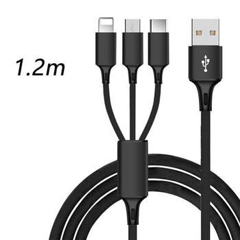Multifunkční kabel USB 3v1 -USB-A do USB-C - micro USB - Lightning - délka 1.2 m