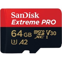 SanDisk Extreme PRO microSDXC 64 GB + SD Adapter 200 MB/s & 90 MB/s A2 C10 V30 UHS-I U3