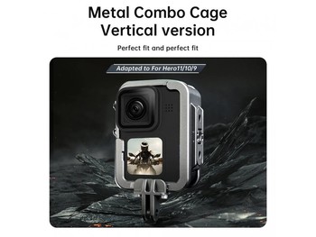 Vertikální i horizontální ochranný hliníkový rámeček pro GoPro HERO9/10/11 Black