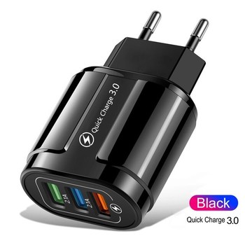 Univerzální Quick charge Qualcomm3.0 síťová nabíječka 3x USB - černá