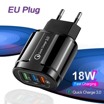 Univerzální Quick charge Qualcomm3.0 síťová nabíječka 3x USB - černá