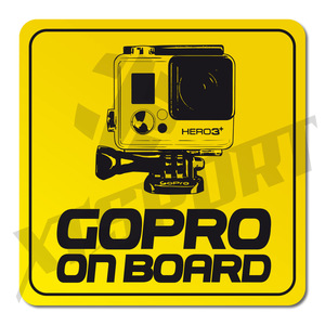 HERO3+ - GOPRO ON BOARD - 15x15cm - žlutá