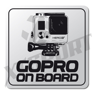 HERO3+ - GOPRO ON BOARD - 15x15cm - stříbrný